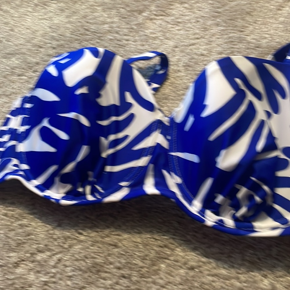 Kona Sol plus sized swim bra in zebra blue and white size 18 new - Picture 4 of 10